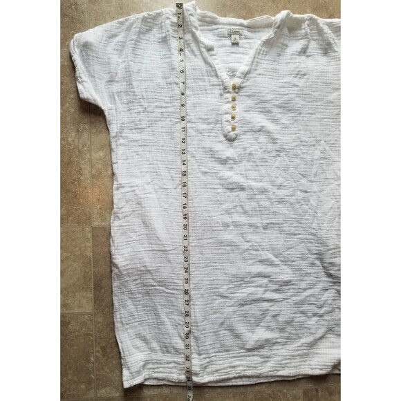 L.L. Bean Cloud Gauze Short Sleeve Dress White L - Picture 6 of 6